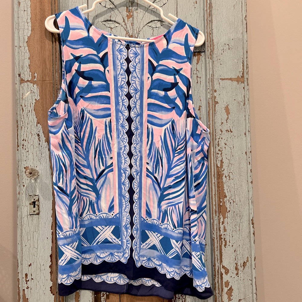 Lilly Pulitzer tank.  Blue/pink.  XL